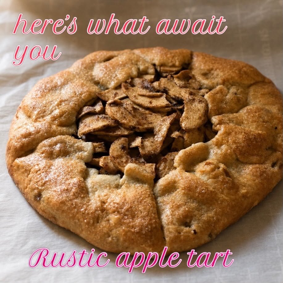 Rustic free-form apple tart with a sugared golden crust, Sienne's Table, Lomita CA